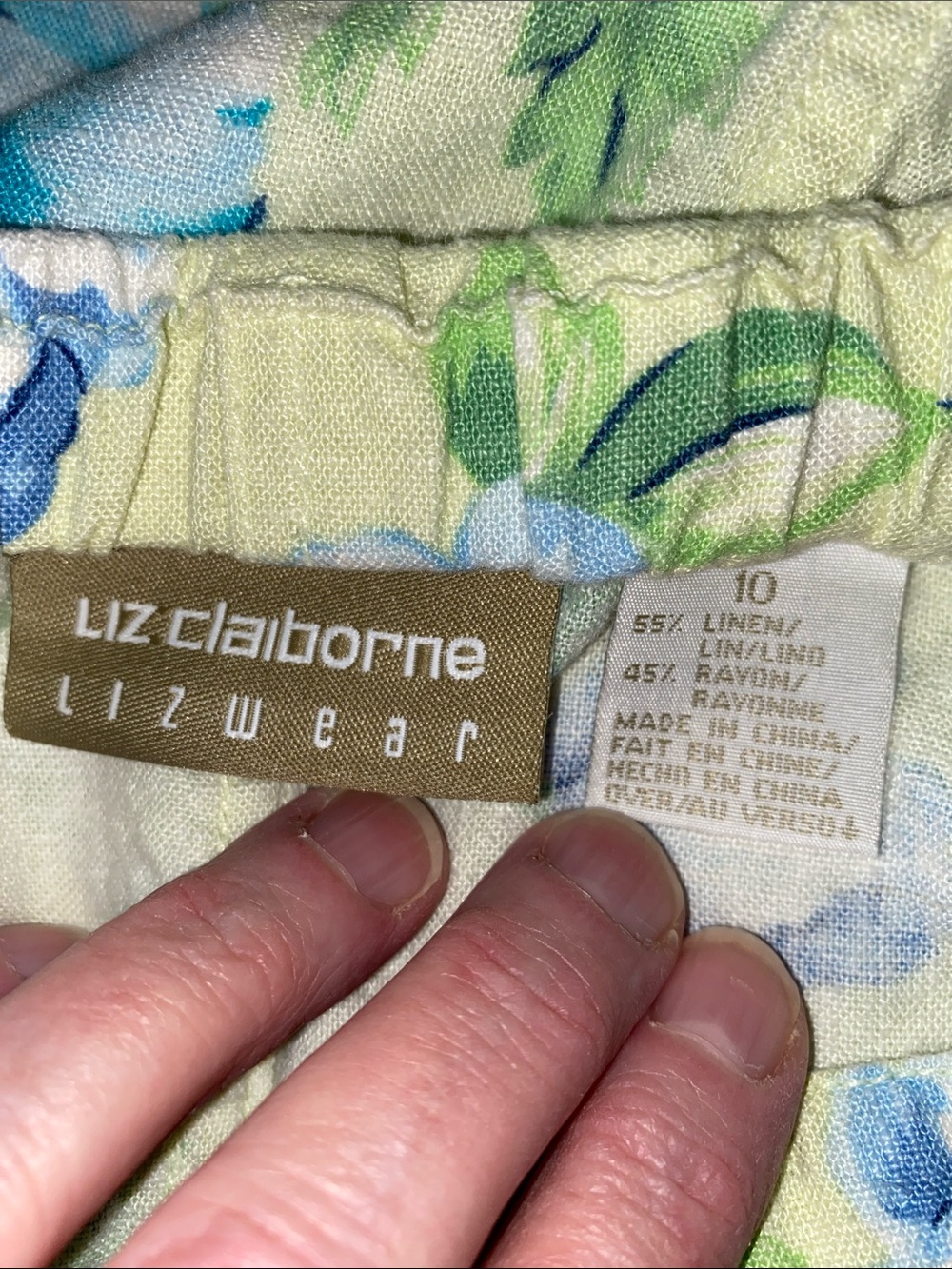 Vintage Liz Claiborne Linen & Rayon blend sweet cottagecore Skirt with flowers - Picture 10 of 10
